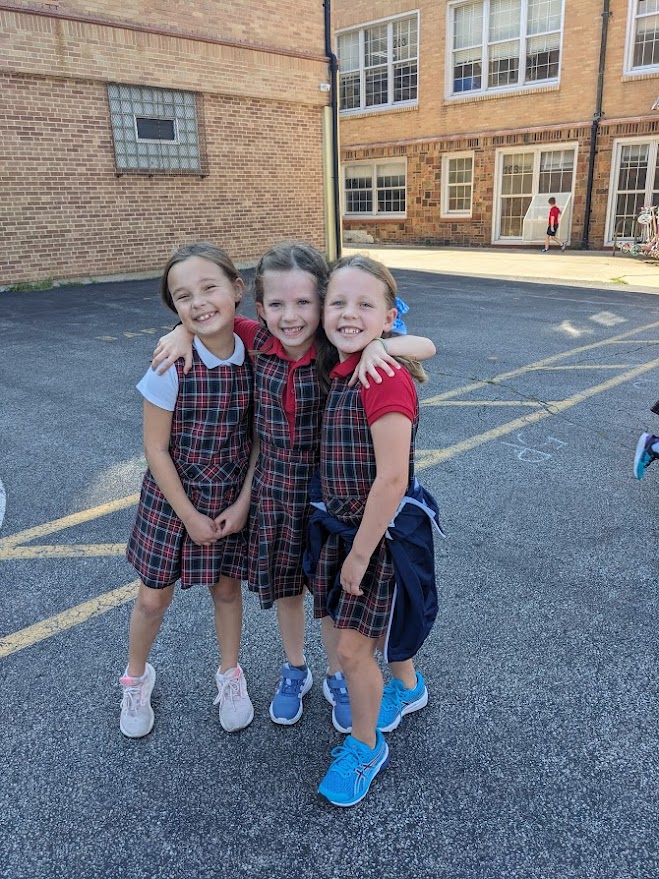 Students on School Steps